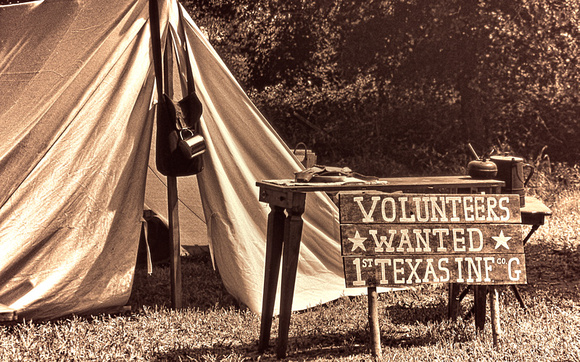 Confederate recruiting tent