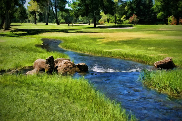 Butte Creek Through the Golf Course - Chico, California - August 1, 2005