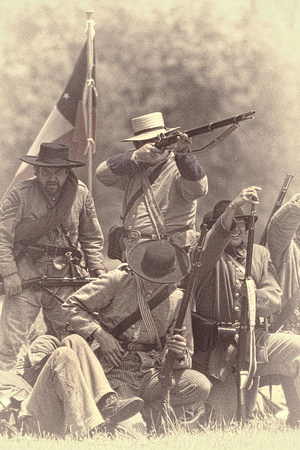 Confederate soldiers in battle